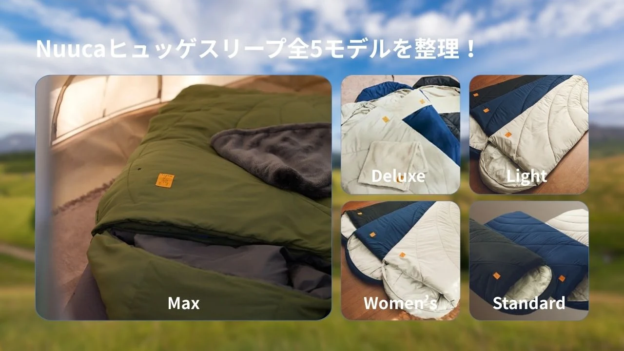 Nuuca Sleep Maxの人工羽毛「サーモスリープ」採用封筒型寝袋の3-WAY構成・かぶせ式収納・価格帯を紹介する製品概要